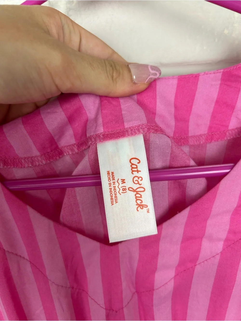 Cat & Jack Girls Pink Striped Swim Coverup Size M (8)